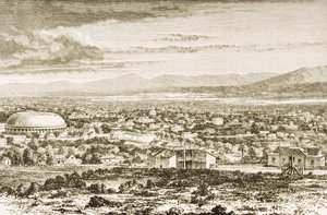 ソルトレイクシティ、1870年、「アメリカンピクチャーズ」より、1876 作： English School